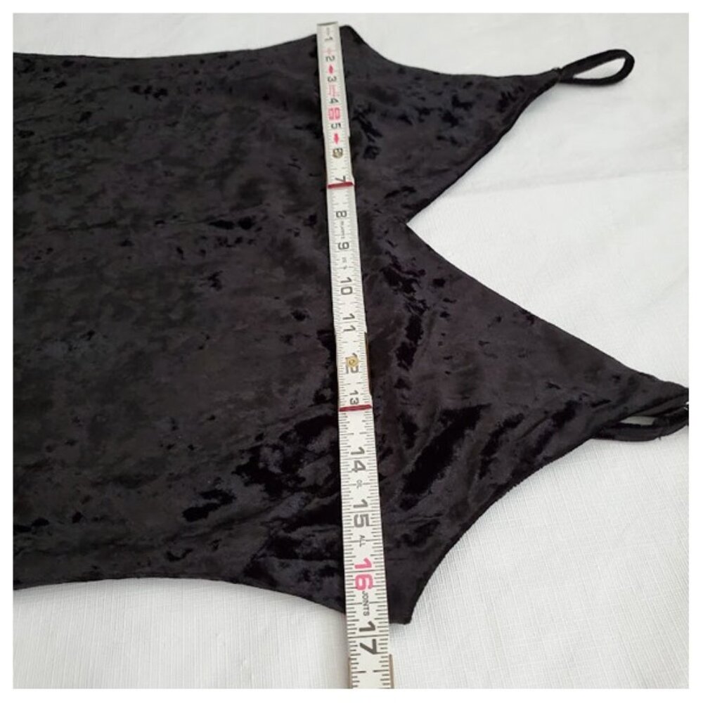Bawdy Velvet Midi Dress Size L Black Slip Dress Cocktail Evening Party Lined - Picture 6 of 10